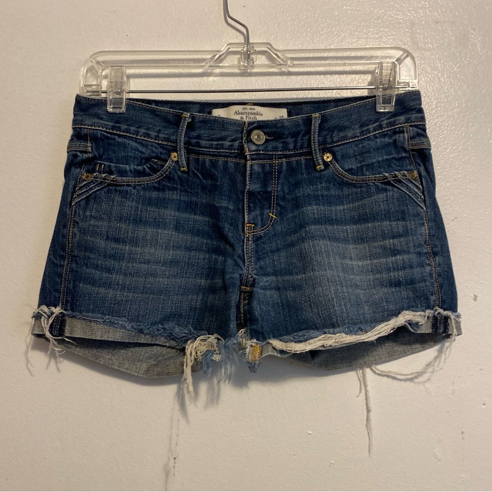 Abercrombie & Fitch Women's Blue Denim Shorts Cut Offs Size W25